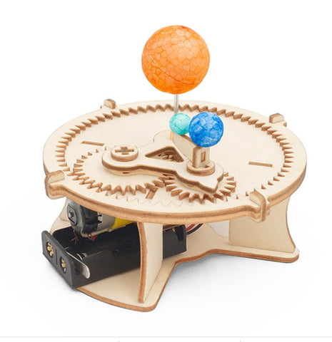 Wood Solar System Globe Earth Sun Moon Model Kids Toys Science Experiment