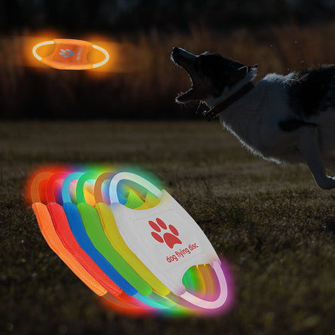 Dog Flying Discs Light Glowing LED LuminousTrainning Interactive Toys Game