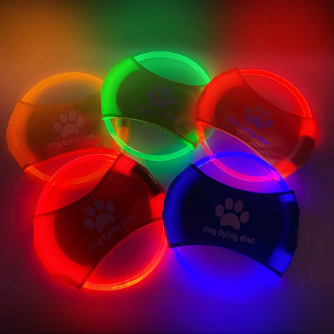 Dog Flying Discs Light Glowing LED LuminousTrainning Interactive Toys Game